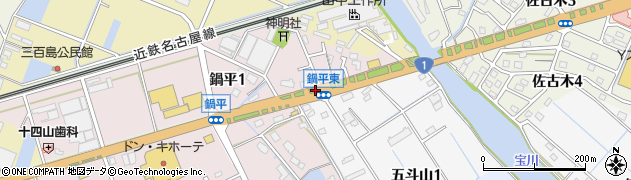 愛知県弥富市六條町大山上鍋周辺の地図