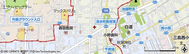 静岡県清水町（駿東郡）新宿周辺の地図