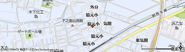 愛知県弥富市鯏浦町脇元小134周辺の地図