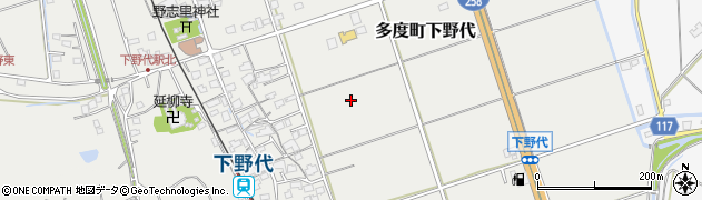 三重県桑名市多度町下野代周辺の地図