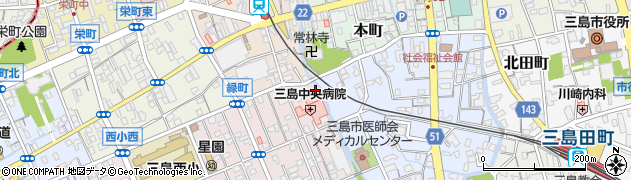 三島中央病院周辺の地図