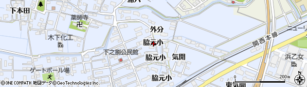 愛知県弥富市鯏浦町脇元小周辺の地図