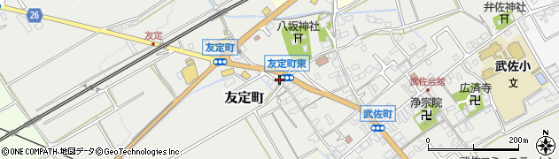 友定町東周辺の地図