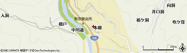 愛知県豊田市安実京町本郷53周辺の地図