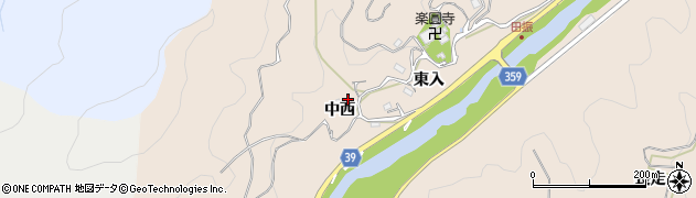愛知県豊田市田振町中西周辺の地図