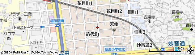 愛知県名古屋市瑞穂区苗代町周辺の地図