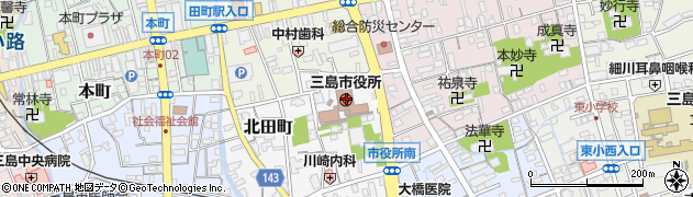 三島市役所財政経営部　課税課・資産税係周辺の地図