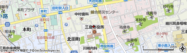 三島市役所企画戦略部　政策企画課・政策推進係周辺の地図