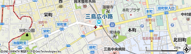 静岡県三島市広小路町周辺の地図