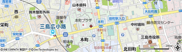 静岡県三島市本町周辺の地図