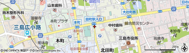 三島田町駅入口周辺の地図