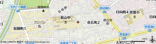 愛知県名古屋市瑞穂区市丘町周辺の地図