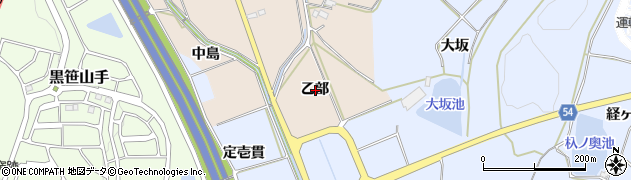 愛知県みよし市黒笹町乙部周辺の地図