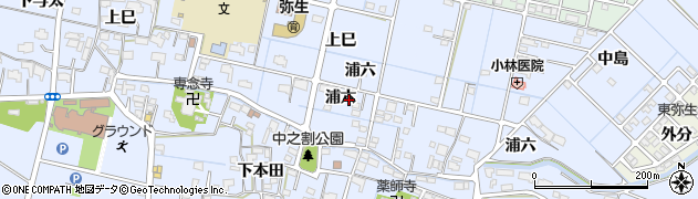 愛知県弥富市鯏浦町浦六周辺の地図
