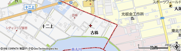 愛知県愛西市善太新田町（古株）周辺の地図