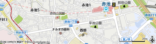 愛知県日進市赤池周辺の地図