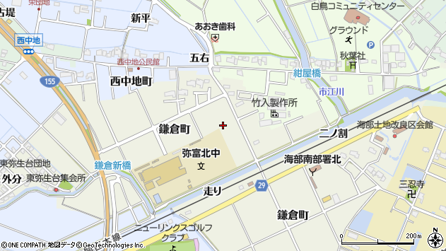 〒498-0007 愛知県弥富市鎌倉町の地図
