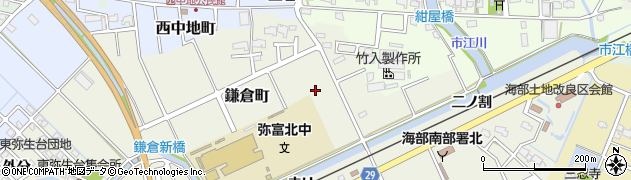愛知県弥富市鎌倉町周辺の地図