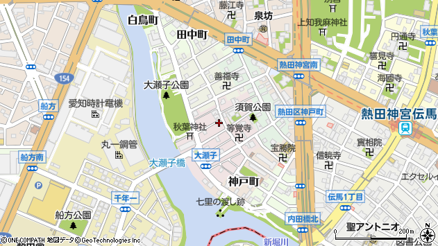 〒456-0045 愛知県名古屋市熱田区大瀬子町の地図