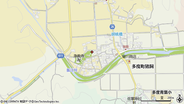 〒511-0124 三重県桑名市多度町猪飼の地図