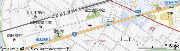 愛知県愛西市善太新田町十一下周辺の地図