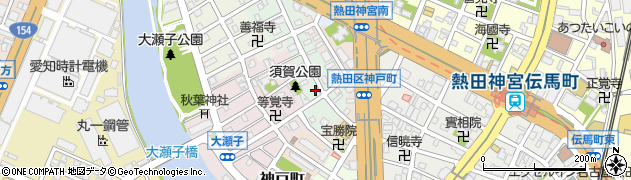 愛知県名古屋市熱田区須賀町周辺の地図
