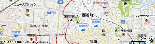 静岡県三島市西若町8周辺の地図