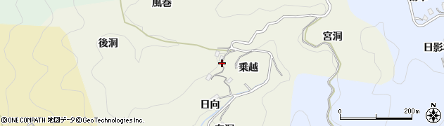 愛知県豊田市有洞町（乗越）周辺の地図