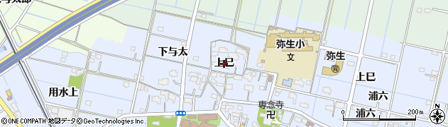 愛知県弥富市鯏浦町（上巳）周辺の地図