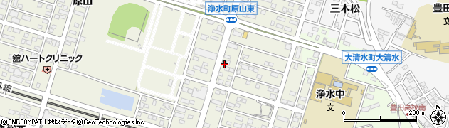 愛知県豊田市浄水町（原山）周辺の地図