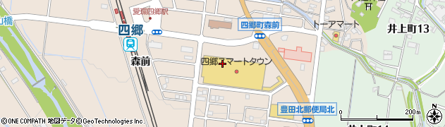 愛知県豊田市四郷町周辺の地図