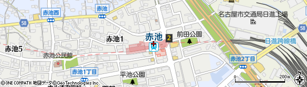 赤池駅前周辺の地図