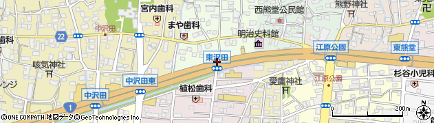 東沢田周辺の地図