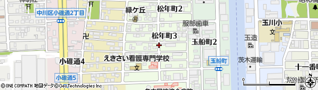 愛知県名古屋市中川区松年町周辺の地図