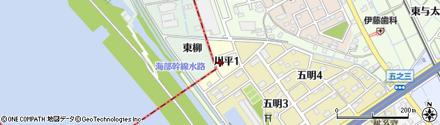 愛知県弥富市川平周辺の地図