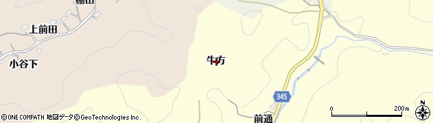 愛知県豊田市上高町牛方周辺の地図