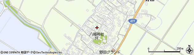 滋賀県野洲市野田周辺の地図