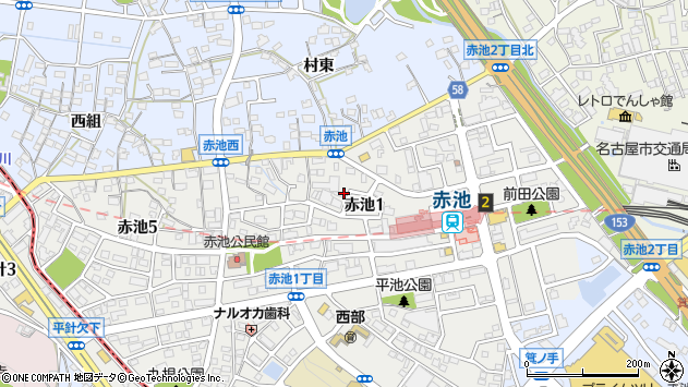 〒470-0125 愛知県日進市赤池の地図