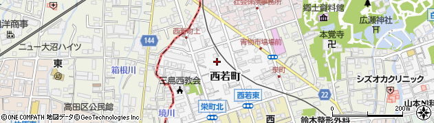 静岡県三島市西若町5周辺の地図