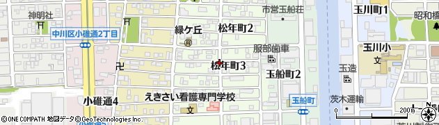 愛知県名古屋市中川区松年町3丁目周辺の地図