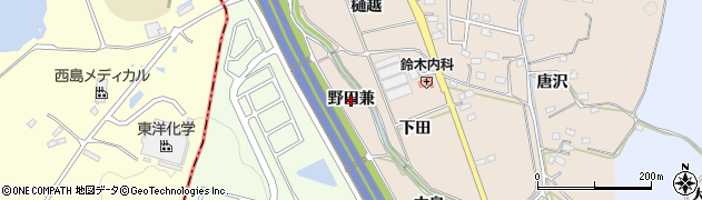 愛知県みよし市黒笹町（野田兼）周辺の地図