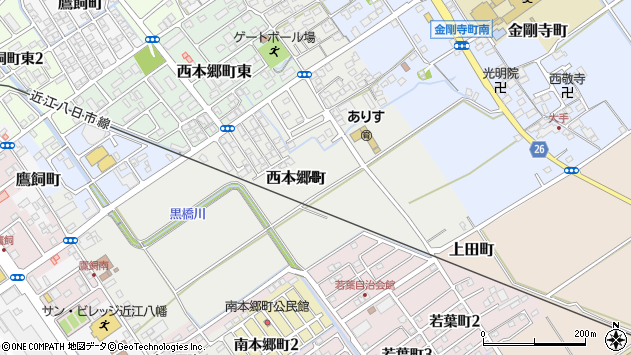 〒523-0813 滋賀県近江八幡市西本郷町の地図