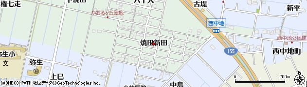 愛知県弥富市荷之上町（焼田新田）周辺の地図