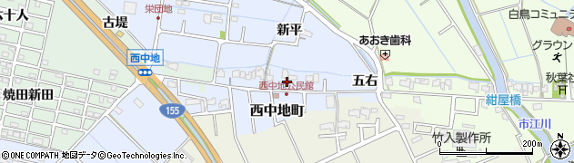 愛知県弥富市西中地町（権右）周辺の地図