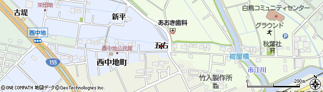 愛知県弥富市西中地町（五右）周辺の地図