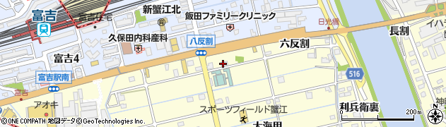 ファミリーマート蟹江新田店周辺の地図