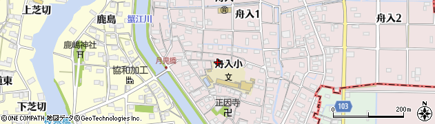 愛知県蟹江町（海部郡）舟入周辺の地図