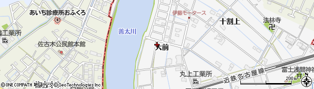 愛知県愛西市善太新田町大前周辺の地図