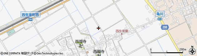 滋賀県近江八幡市西生来町周辺の地図