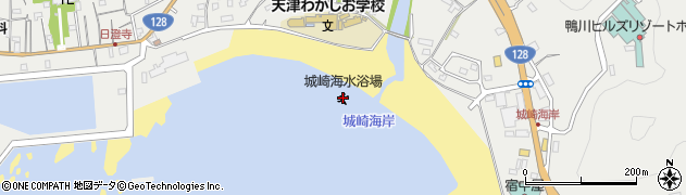 城崎海水浴場周辺の地図